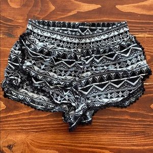 Black and white Aztec patterned shorts